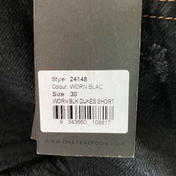 ONE TEASPOON SHORTS DUKES WORN BLACK LOW RISE SZ 30 CUT OFFS FESTIVAL NWT - Picture 12 of 12